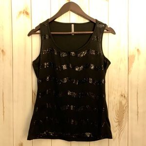 Espresso | chevron sequin tank